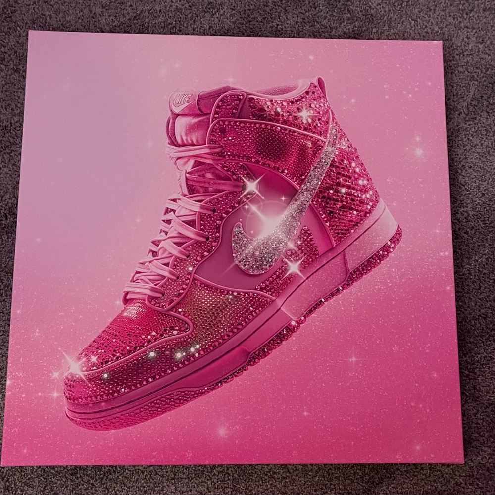 Pink High-Top Rhinestone Women's Sneaker - Picture 1 of 1